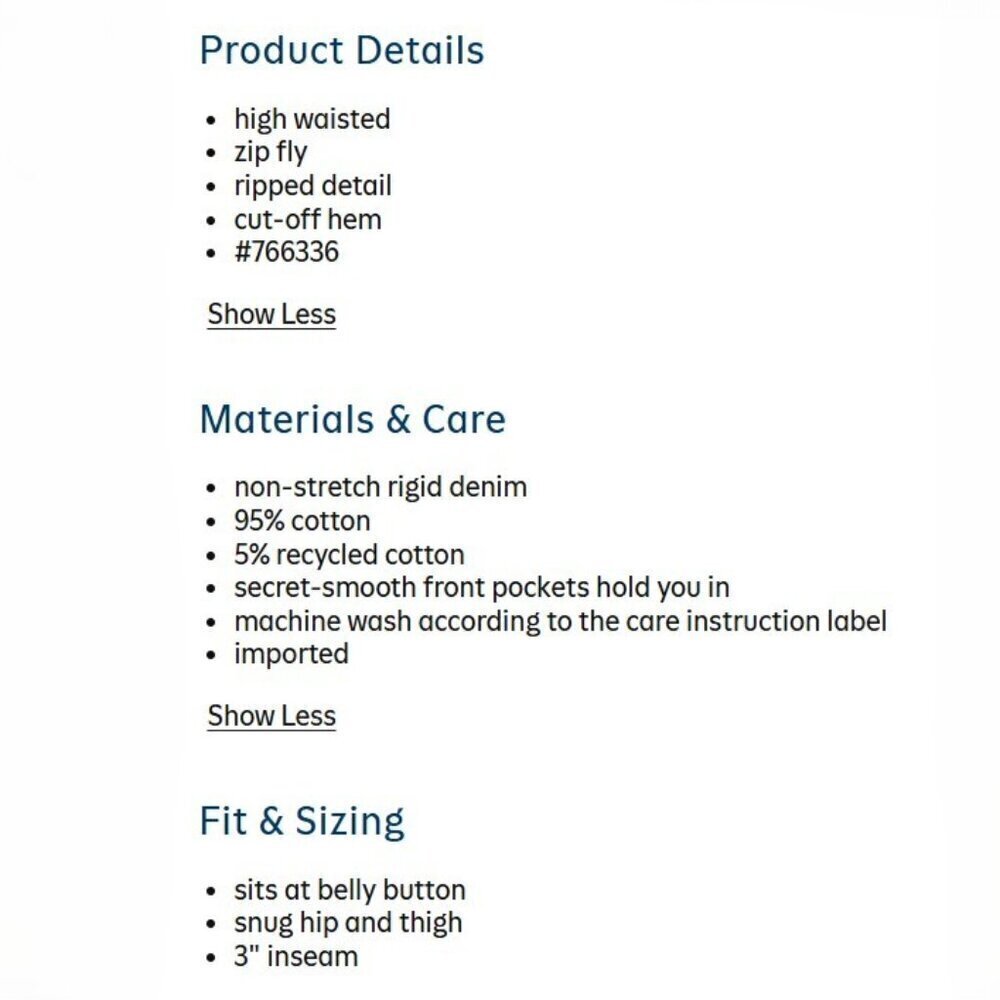 NWT Women's OLD NAVY Cut Off Jean Shorts size 22 MEDIUM BLUE Denim Distressed - Picture 4 of 4